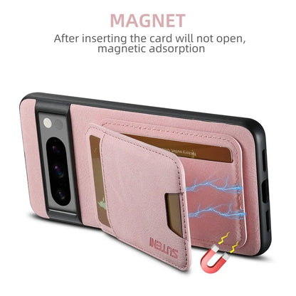 SUTENI H02 For Google Pixel 8 Pro Litchi Texture Case Vertical Flip Card Holder Protective Back Cover