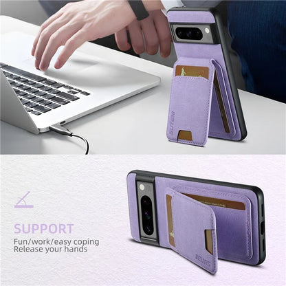 SUTENI H02 For Google Pixel 8 Pro Litchi Texture Case Vertical Flip Card Holder Protective Back Cover