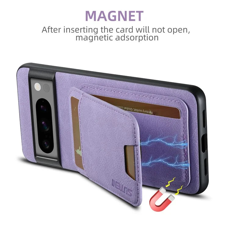 SUTENI H02 For Google Pixel 8 Pro Litchi Texture Case Vertical Flip Card Holder Protective Back Cover