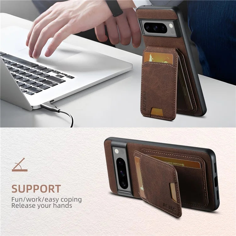 SUTENI H02 For Google Pixel 8 Pro Litchi Texture Case Vertical Flip Card Holder Protective Back Cover