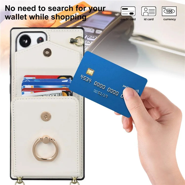 For Samsung Galaxy S22 Ultra 5G Phone Case Ring Kickstand Cover with 2 Straps