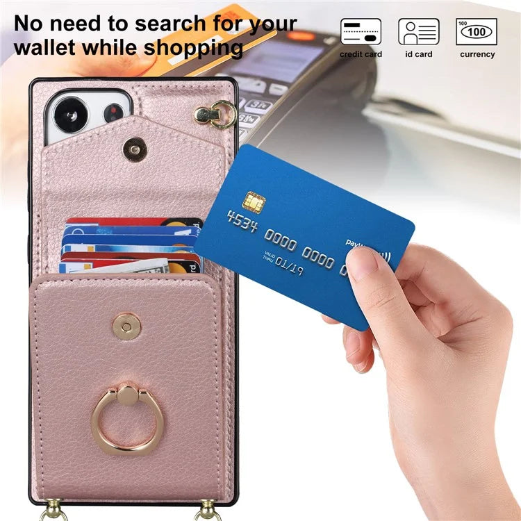 For Samsung Galaxy S22 Ultra 5G Phone Case Ring Kickstand Cover with 2 Straps