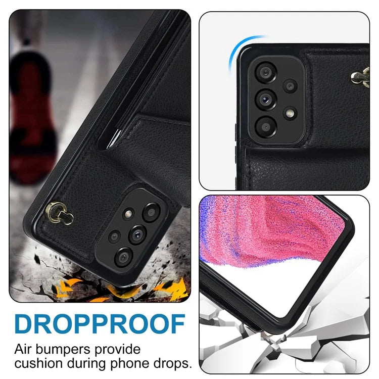 For Samsung Galaxy M32 5G / A32 5G Cover Leather+TPU Accordion Card Bag Cell Phone Case with Kickstand