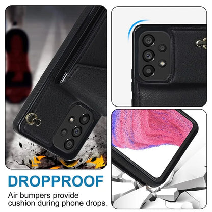 For Samsung Galaxy M32 5G / A32 5G Cover Leather+TPU Accordion Card Bag Cell Phone Case with Kickstand