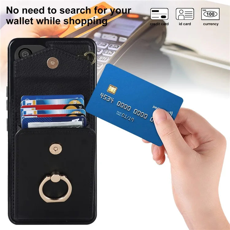 For Samsung Galaxy M32 5G / A32 5G Cover Leather+TPU Accordion Card Bag Cell Phone Case with Kickstand