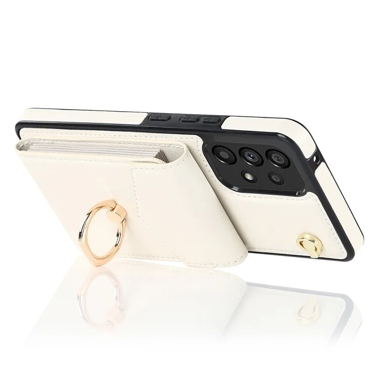 For Samsung Galaxy M32 5G / A32 5G Cover Leather+TPU Accordion Card Bag Cell Phone Case with Kickstand