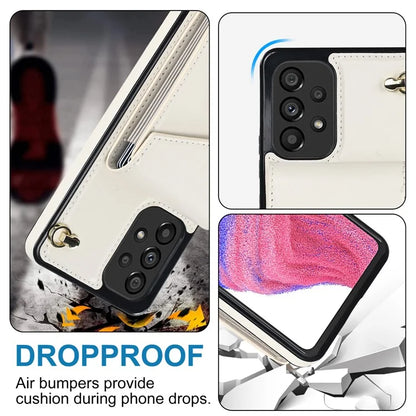 For Samsung Galaxy M32 5G / A32 5G Cover Leather+TPU Accordion Card Bag Cell Phone Case with Kickstand