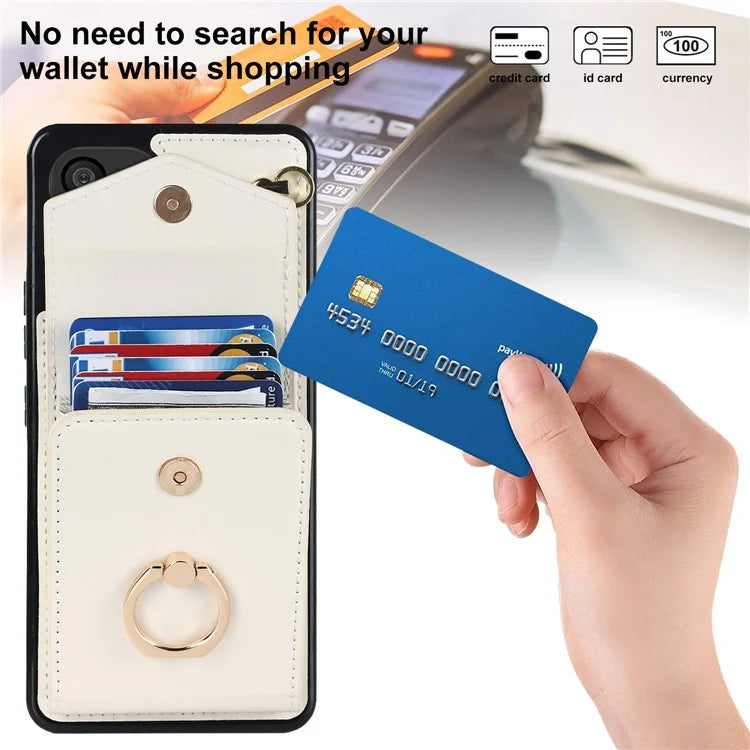 For Samsung Galaxy M32 5G / A32 5G Cover Leather+TPU Accordion Card Bag Cell Phone Case with Kickstand