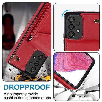 For Samsung Galaxy M32 5G / A32 5G Cover Leather+TPU Accordion Card Bag Cell Phone Case with Kickstand