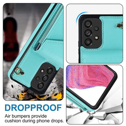 For Samsung Galaxy M32 5G / A32 5G Cover Leather+TPU Accordion Card Bag Cell Phone Case with Kickstand
