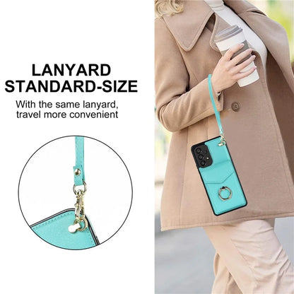For Samsung Galaxy M32 5G / A32 5G Cover Leather+TPU Accordion Card Bag Cell Phone Case with Kickstand
