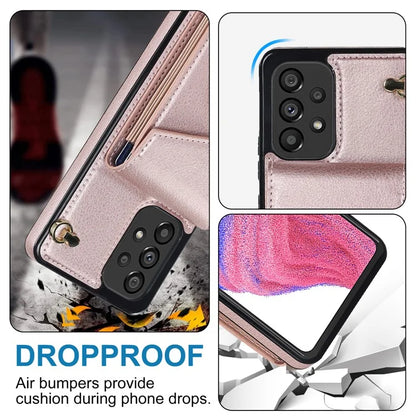 For Samsung Galaxy M32 5G / A32 5G Cover Leather+TPU Accordion Card Bag Cell Phone Case with Kickstand
