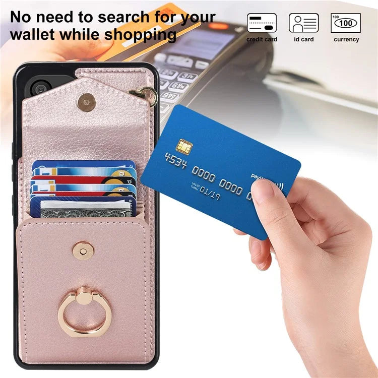 For Samsung Galaxy M32 5G / A32 5G Cover Leather+TPU Accordion Card Bag Cell Phone Case with Kickstand