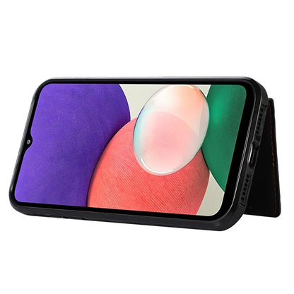 For Samsung Galaxy A22 5G (EU Version) Rhombus Grid Phone Case TPU+PU Leather Kickstand Shell