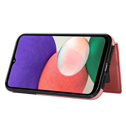 For Samsung Galaxy A22 5G (EU Version) Rhombus Grid Phone Case TPU+PU Leather Kickstand Shell