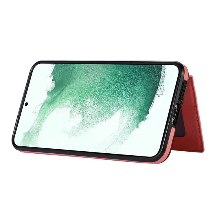 For Samsung Galaxy S21 FE 5G Kickstand Phone Case TPU+PU Leather Shoulder Phone Bag