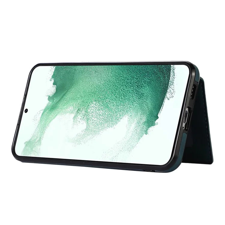 For Samsung Galaxy S21 FE 5G Kickstand Phone Case TPU+PU Leather Shoulder Phone Bag