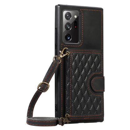 For Samsung Galaxy Note20 Ultra 5G / Note20 Ultra Shoulder Phone Pouch Card Case TPU+PU Leather Cover