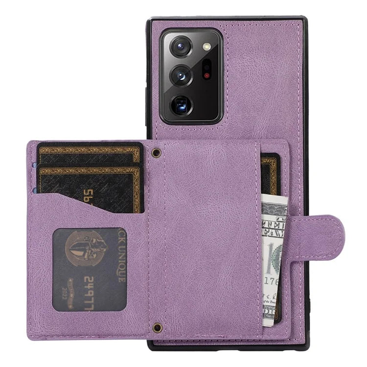 For Samsung Galaxy Note20 Ultra 5G / Note20 Ultra Shoulder Phone Pouch Card Case TPU+PU Leather Cover