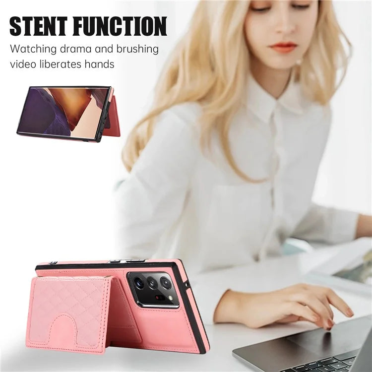 For Samsung Galaxy Note20 Ultra 5G / Note20 Ultra Shoulder Phone Pouch Card Case TPU+PU Leather Cover