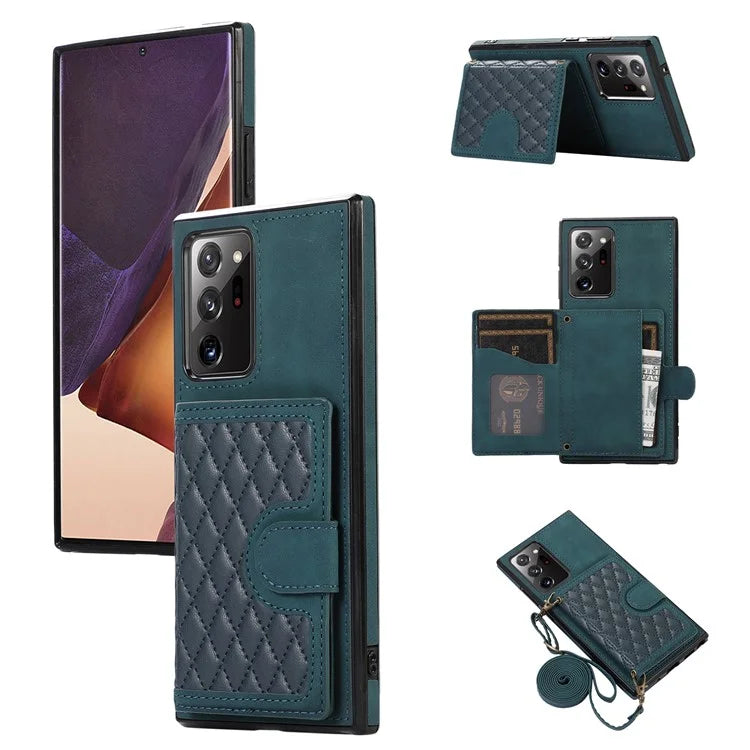 For Samsung Galaxy Note20 Ultra 5G / Note20 Ultra Shoulder Phone Pouch Card Case TPU+PU Leather Cover