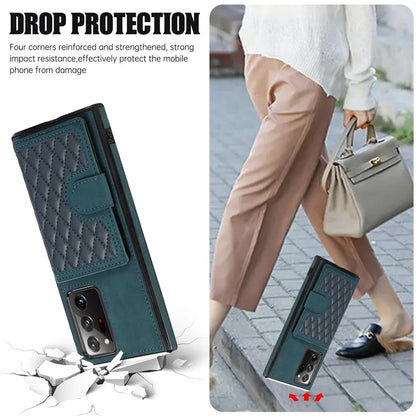 For Samsung Galaxy Note20 Ultra 5G / Note20 Ultra Shoulder Phone Pouch Card Case TPU+PU Leather Cover