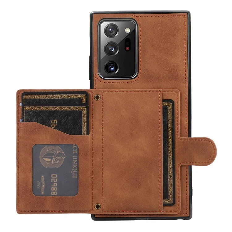 For Samsung Galaxy Note20 Ultra 5G / Note20 Ultra Shoulder Phone Pouch Card Case TPU+PU Leather Cover