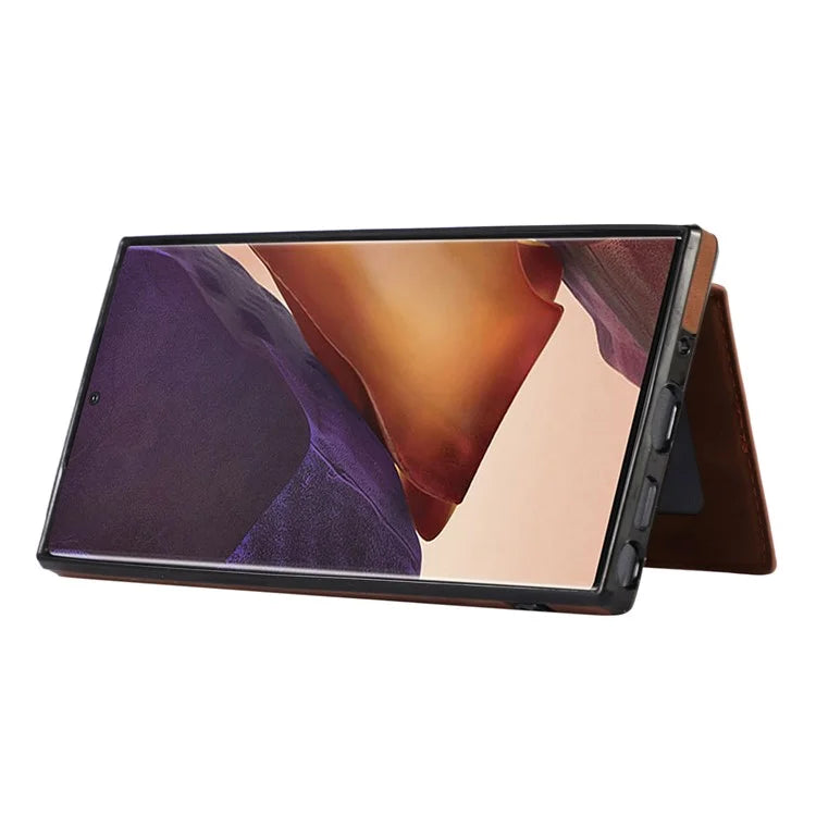 For Samsung Galaxy Note20 Ultra 5G / Note20 Ultra Shoulder Phone Pouch Card Case TPU+PU Leather Cover