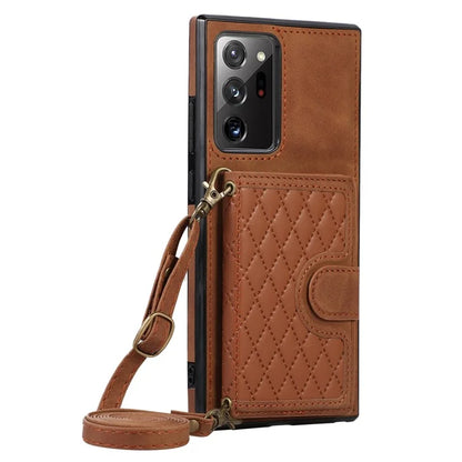 For Samsung Galaxy Note20 Ultra 5G / Note20 Ultra Shoulder Phone Pouch Card Case TPU+PU Leather Cover