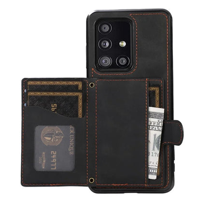 For Samsung Galaxy A51 5G Card Holder TPU+PU Leather Phone Case Kickstand Phone Cover