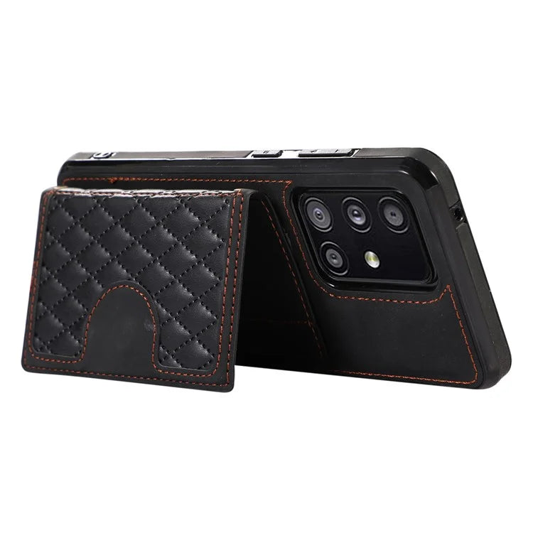 For Samsung Galaxy A51 5G Card Holder TPU+PU Leather Phone Case Kickstand Phone Cover