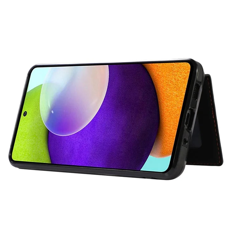 For Samsung Galaxy A51 5G Card Holder TPU+PU Leather Phone Case Kickstand Phone Cover