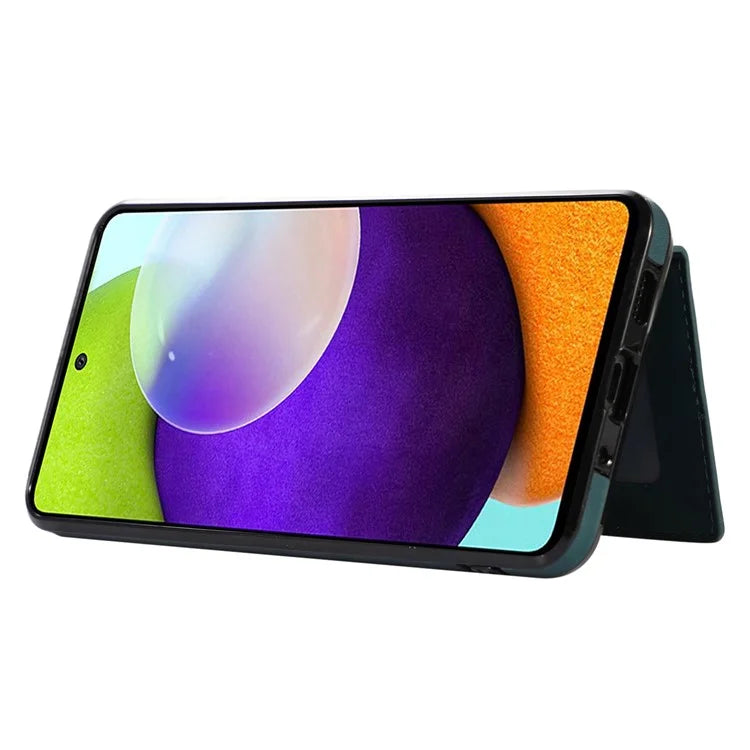 For Samsung Galaxy A51 5G Card Holder TPU+PU Leather Phone Case Kickstand Phone Cover