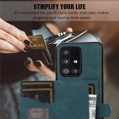 For Samsung Galaxy A51 5G Card Holder TPU+PU Leather Phone Case Kickstand Phone Cover