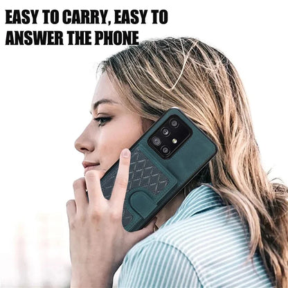 For Samsung Galaxy A51 5G Card Holder TPU+PU Leather Phone Case Kickstand Phone Cover
