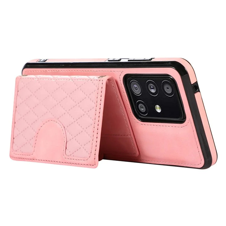 For Samsung Galaxy A51 5G Card Holder TPU+PU Leather Phone Case Kickstand Phone Cover