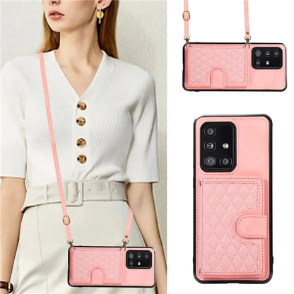 For Samsung Galaxy A51 5G Card Holder TPU+PU Leather Phone Case Kickstand Phone Cover
