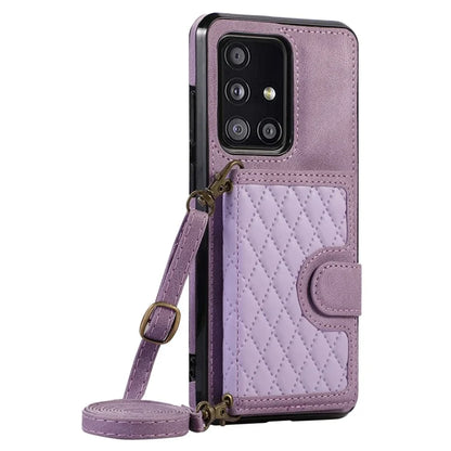 For Samsung Galaxy A51 5G Card Holder TPU+PU Leather Phone Case Kickstand Phone Cover
