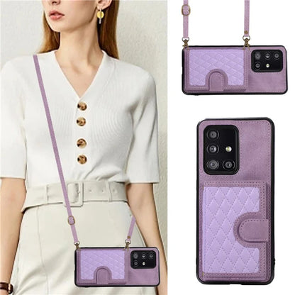 For Samsung Galaxy A51 5G Card Holder TPU+PU Leather Phone Case Kickstand Phone Cover