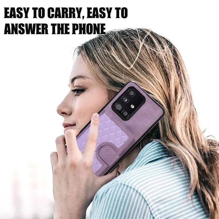 For Samsung Galaxy A51 5G Card Holder TPU+PU Leather Phone Case Kickstand Phone Cover