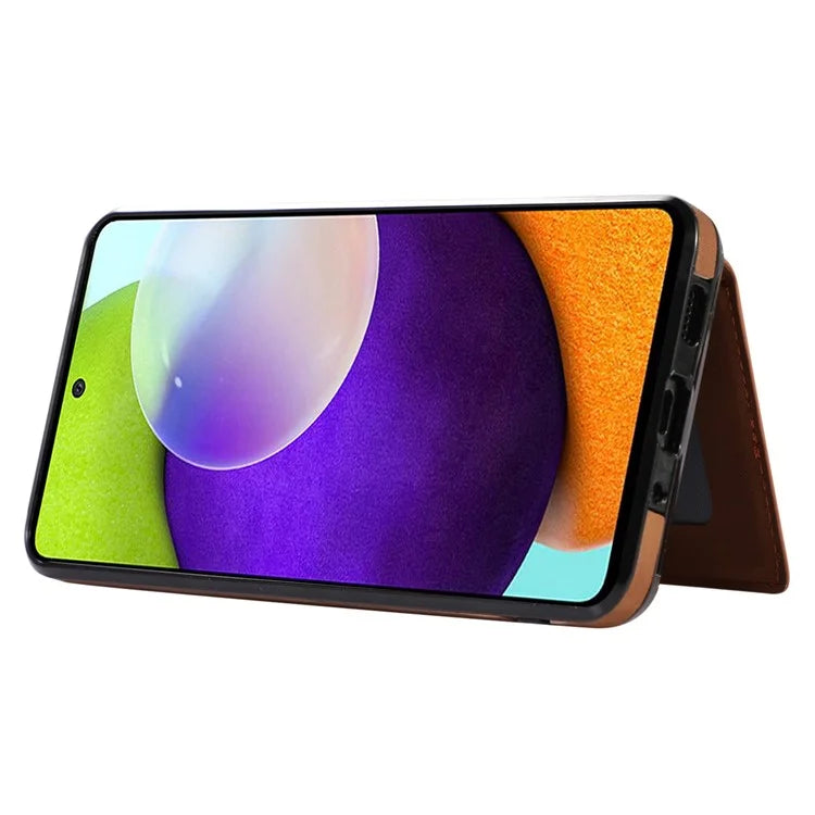 For Samsung Galaxy A51 5G Card Holder TPU+PU Leather Phone Case Kickstand Phone Cover