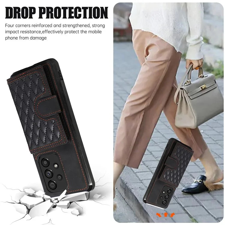For Samsung Galaxy A13 4G / 5G Cell Phone Case Card Holder TPU+PU Leather Phone Shell