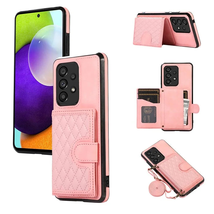 For Samsung Galaxy A13 4G / 5G Cell Phone Case Card Holder TPU+PU Leather Phone Shell