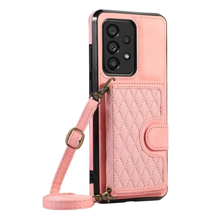For Samsung Galaxy A13 4G / 5G Cell Phone Case Card Holder TPU+PU Leather Phone Shell