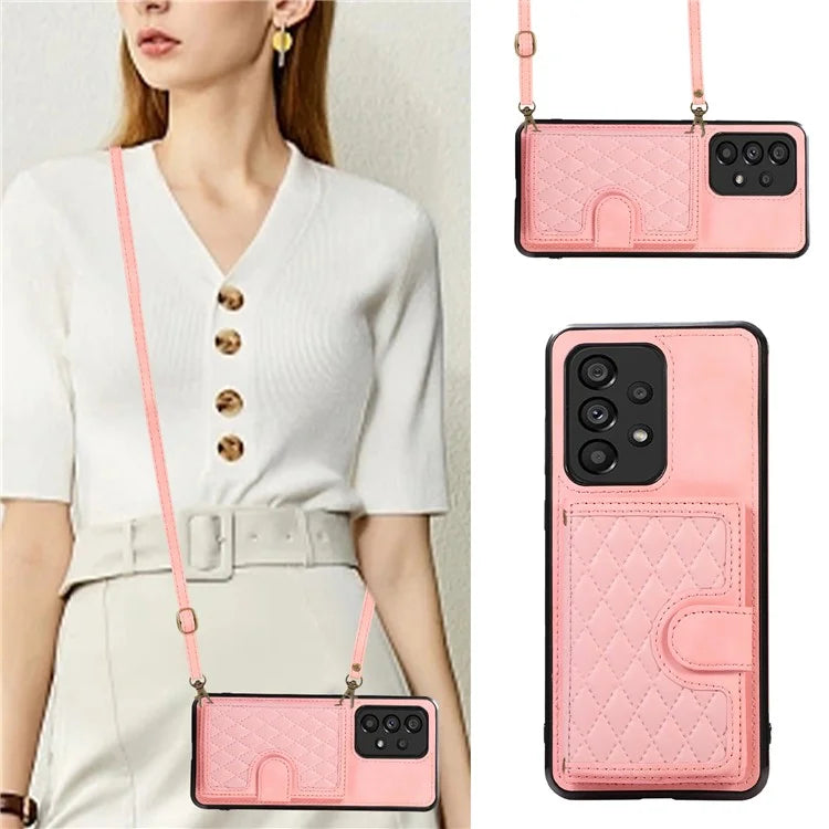 For Samsung Galaxy A13 4G / 5G Cell Phone Case Card Holder TPU+PU Leather Phone Shell