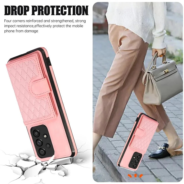 For Samsung Galaxy A13 4G / 5G Cell Phone Case Card Holder TPU+PU Leather Phone Shell
