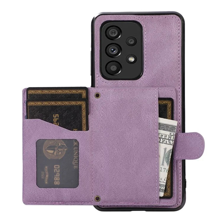 For Samsung Galaxy A13 4G / 5G Cell Phone Case Card Holder TPU+PU Leather Phone Shell