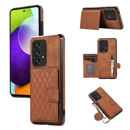 For Samsung Galaxy A13 4G / 5G Cell Phone Case Card Holder TPU+PU Leather Phone Shell