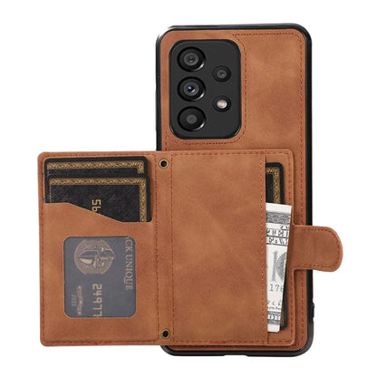 For Samsung Galaxy A13 4G / 5G Cell Phone Case Card Holder TPU+PU Leather Phone Shell