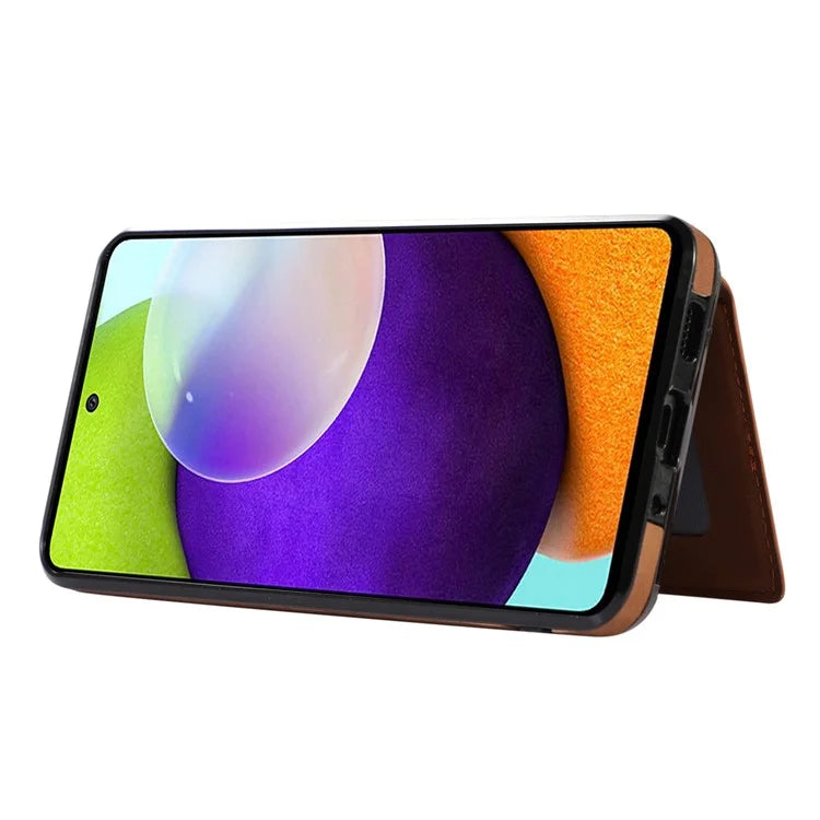 For Samsung Galaxy A13 4G / 5G Cell Phone Case Card Holder TPU+PU Leather Phone Shell